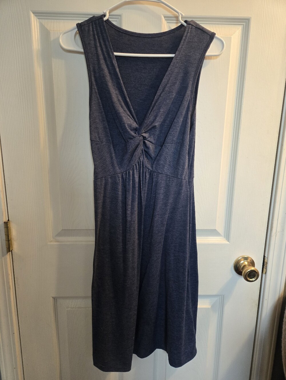 SHEIN Navy Twist-Front Sleeveless Dress